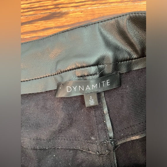 DYNAMITE leather straight leg pants in size 2 - Picture 4 of 5
